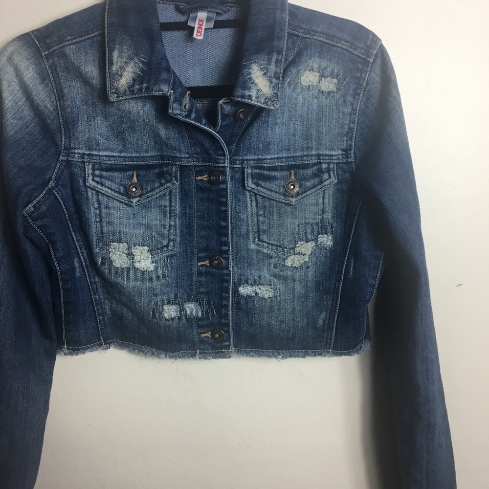 Bongo Denim Distressed Cropped Jacket